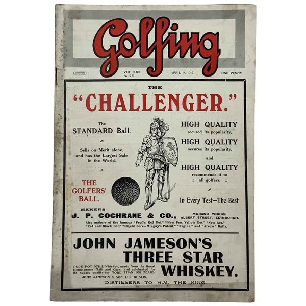 Golfing. Vol. XXX, No. 773. Dalross, Ltd., April 14, 1910. Original Wrappers