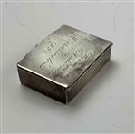 1890 Engraved Sterling Silver Snuff Box Given to M. Auchterlonie