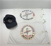 Two (2) Bethpage Black 2002 U.S. Open Pin Flags & Hat - Tiger Win