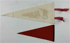 Paul Bear Bryant Signed Alabama Crimson Tide 1974 Schedule Handkerchief and Pennant Collection JSA ALOA