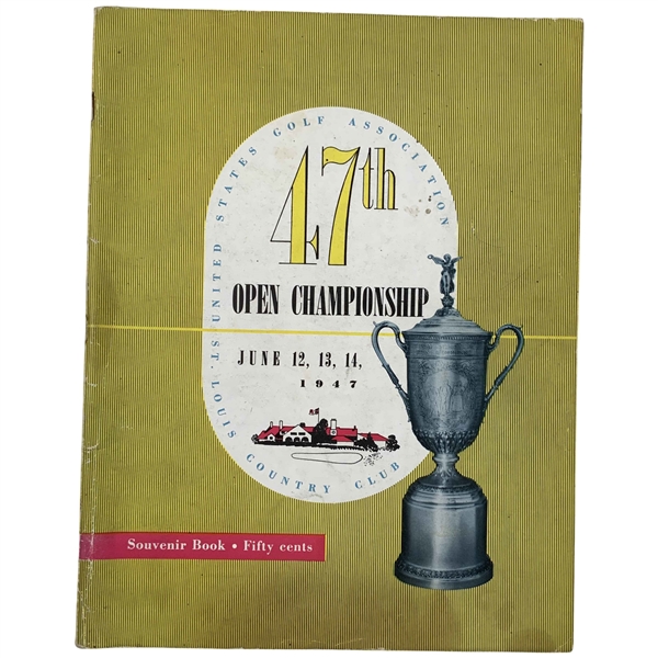 1947 US Open Championship at St. Louis Country Club Official Program - Lew Worsham Winner
