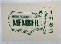 Collection of 1985 Masters Tournament Official Ephemera and Admittance Decals
