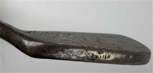 Walter Hagen Lambert Bros Sterling Silver(!) Dot Face Hickory Shaft Putter - Weighs 1lb