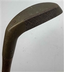 A Pair of Antique Brass Head Putter Golf Clubs with Hickory Shafts