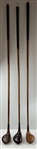 Three Antique Hickory Shaft Wood Golf Clubs Including Wright & Ditson & Seymour Dunn