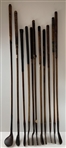 Eleven (11) Hickory Shafted Smooth Face Irons & Splice Neck Incl. A. Duncan & Anderson Anstruther
