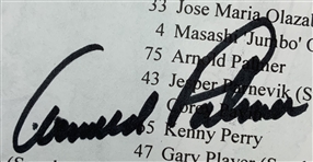 Arnold Palmer Signed 1997 Masters Tournament Par 3 Contest Program Sheet JSA ALOA