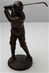 Vtg Harry Vardon Likeness Bronze Mid-Swing Golfer Figure