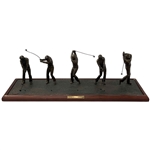 Jack Nicklaus Swing Sequence 5-Figure Bill Selby The Full Swing Bronze-Five Golf Sculpture on Wood Base