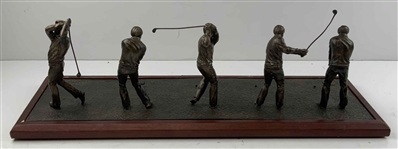 Jack Nicklaus Swing Sequence 5-Figure Bill Selby 'The Full Swing' Bronze-Five Golf Sculpture on Wood Base