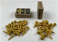 A Group of Three Po-Do Walgreen Golf Balls and Two Boxes of Gold Medal Hard Wood Golf Tees
