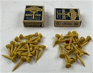 A Group of Three Po-Do Walgreen Golf Balls and Two Boxes of Gold Medal Hard Wood Golf Tees