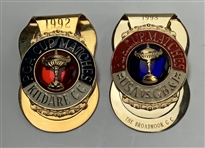 A Collection of Five Professional Golf Commemorative Money Clips