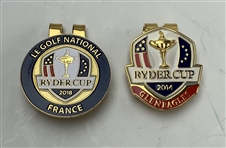 A Collection of Five Professional Golf Commemorative Money Clips