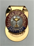A Collection of Four PGA Cup and Ryder Cup Commemorative Gold Tone Money Clips