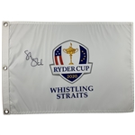 Steve Stricker Signed 2020 Ryder Cup Whistling Straits Flag JSA ALOA