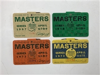 A Collection of Eight Vintage Masters Tournament Series Badges from Between 1967-1979