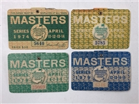A Collection of Eight Vintage Masters Tournament Series Badges from Between 1967-1979