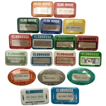 A Collection of Seventeen Masters Tournament Clubhouse Badges Issued to Mrs. Robert Baker 1968-1988