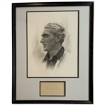 Tommy Armour Signed Silver Scot Portrait Display - Framed JSA ALOA