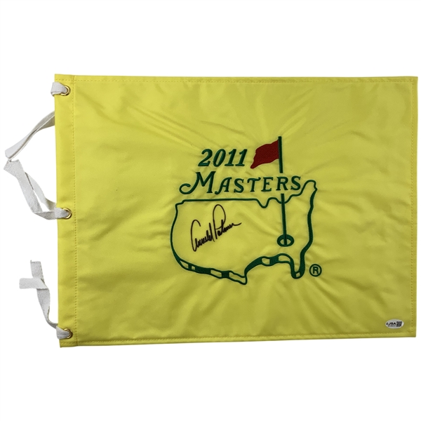 Arnold Palmer Signed 2011 Masters Tournament Embroidered Flag JSA #BA38054
