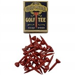 24 Gold Medal Hard Wood Red Painted Golf Tees in Original Box