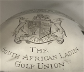 c.1930 South African Ladies Golf Union Sterling Silver Three Handled Loving Cup Trophy - Heavy