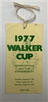 Two Shinnecock Hills Golf Club Memorabilia Items 1977 Walker Cup Ticket and 1986 U.S. Open Press Badge