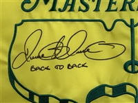 Rory Mcilroy Signed 2026 Masters Tournament Embroidered Flag w/ 'Back To Back' JSA ALOA

