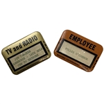 Two (2) 1977 Masters Badges Incl 16th Hole CBS Announcer Jim Thacker Media Badge