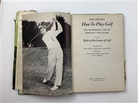A Collection of Golf Instructional Books by Sam Snead, Byron Nelson, Bobby Jones, and Arnold Palmer.