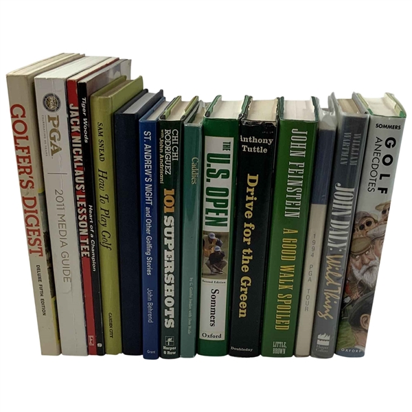 A Collection of Golf Reference and Literature including Nick Price Signed 1994 PGA Media Guide (DJ) JSA ALOA